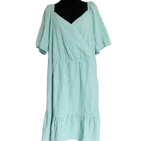 NWT DRAPER JAMES Green Gingham Dress 3X - Picture 2 of 5